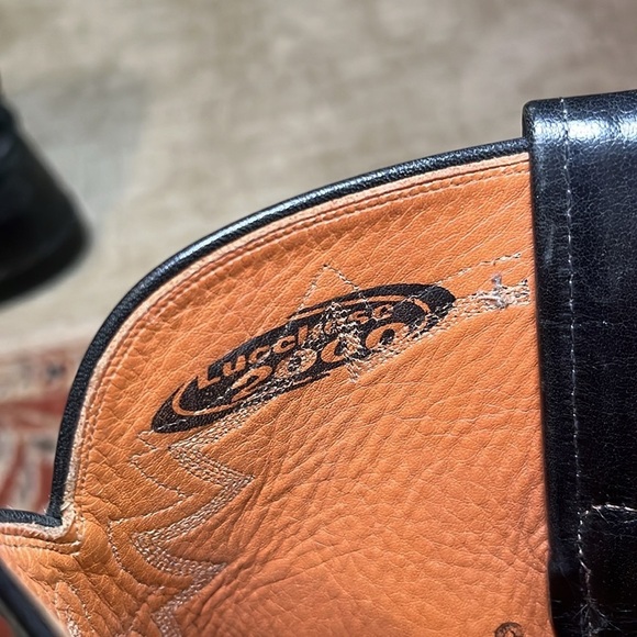 Luchesse black ostrich boots T005002 size 8.5 - Picture 7 of 11